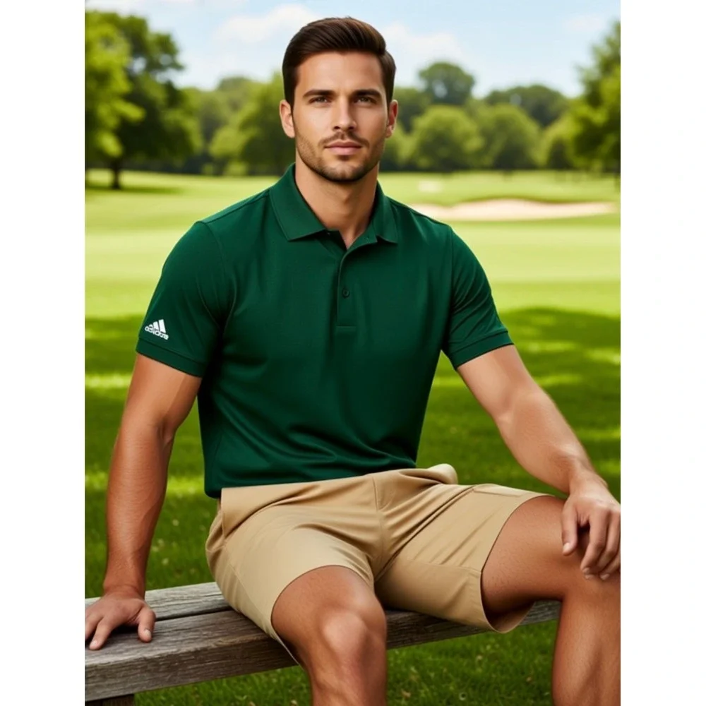 Adidas Men's Golf Polo‎ Green Size L